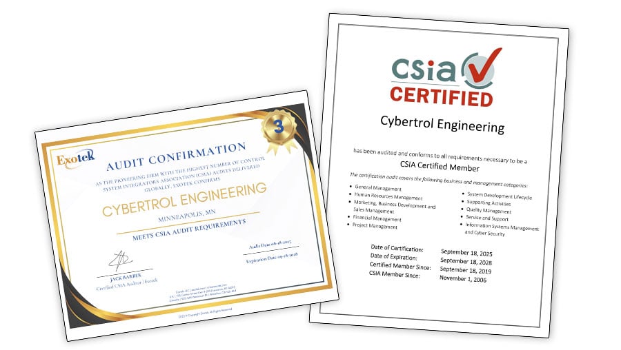 2025-09-24-Cybertrol-CSIA-Exotek-Certificates